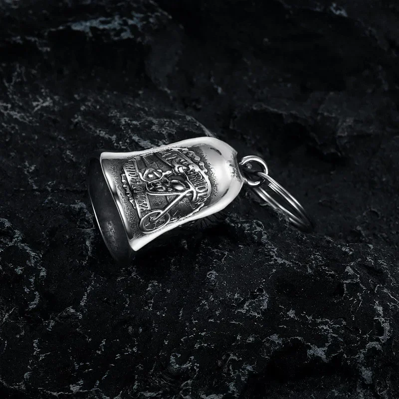 Vintage Punk Wings Motorcycle Character Lucky Bell Pendant Necklace or Keychain Fits All Motorcycle Motorcycle Accessories