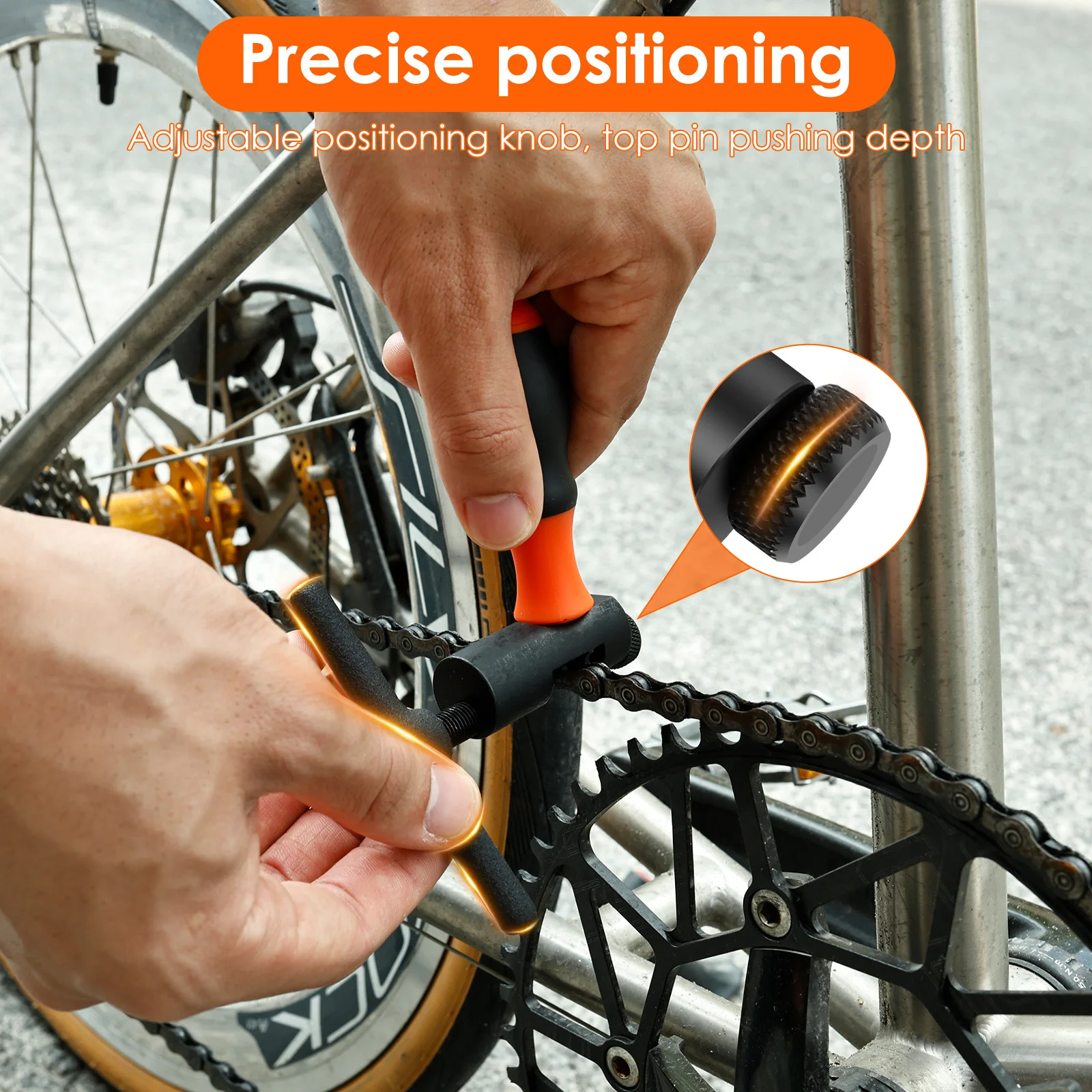 Bicycle Chain Pin Remover Carbon Steel Bicycle Chain Breaker Set Portable Bike Link Breaker Splitter Repair Tools for Road Bike