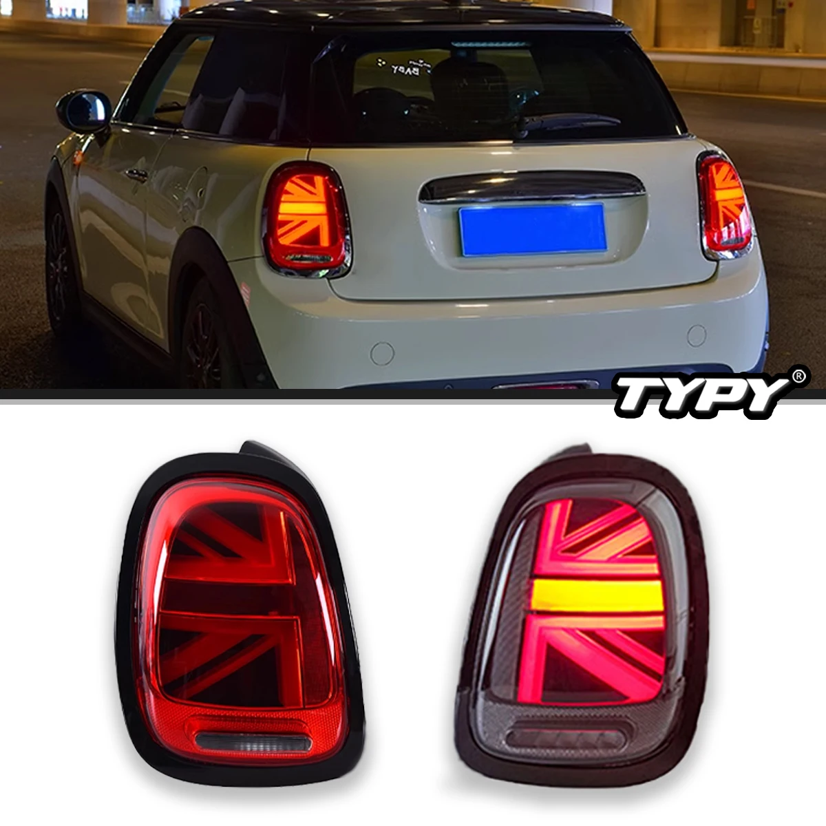 TYPY Car For BMW Mini Cooper F55 F56 2014-2021 Upgrade Modified to New DRL Dynamic Turn Signal LED Taillight Auto Accessories