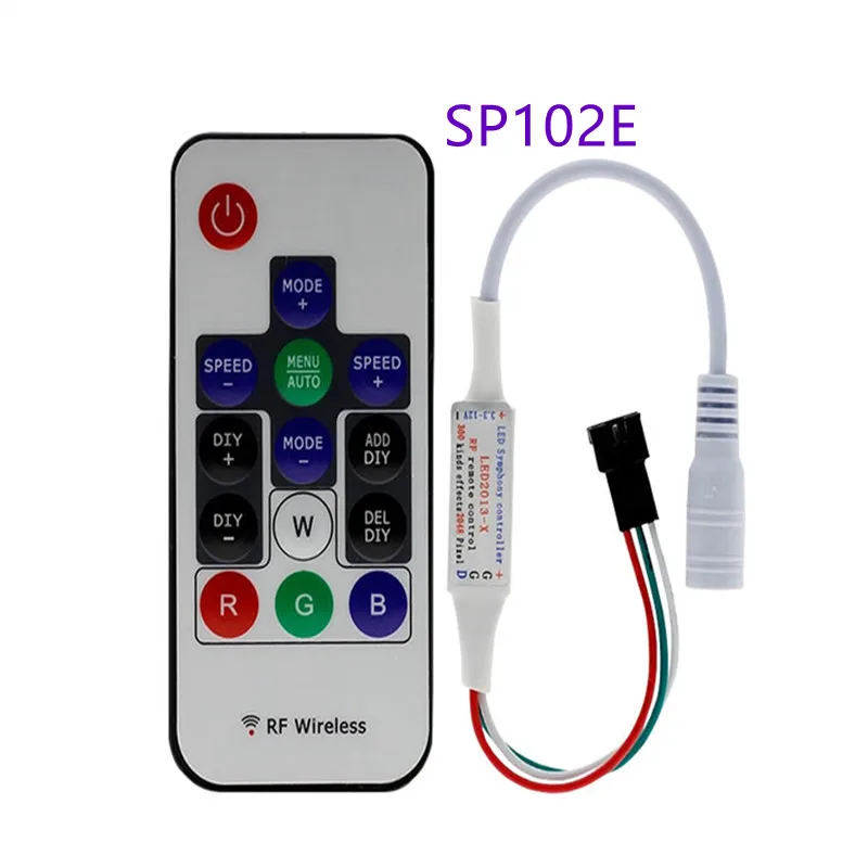 SP101E-SP104E/SP002E(USB) 6 tipi MINI RF Wireless Remote Pixel Digital RGB strip Led Controller per WS2811/2812 led Strip Light