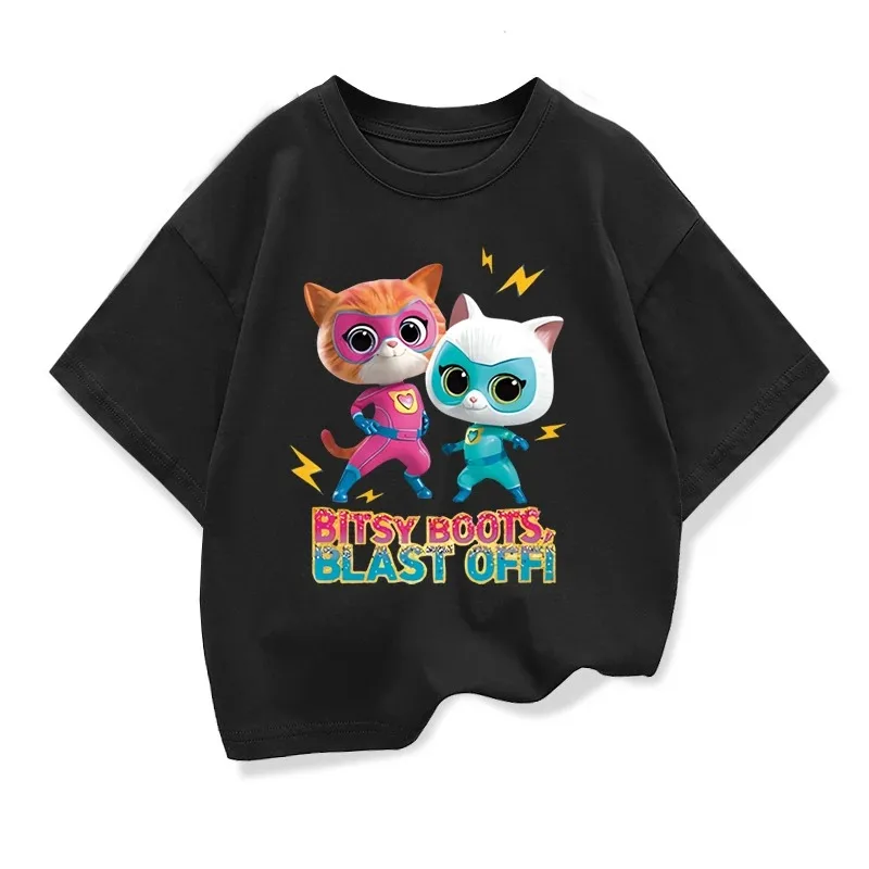 Sommerkleidung Spiel Super Katzen Kostüm Kinder SuperKitties T-Shirt Baby Mädchen Kleinkind Jungen Baumwoll-T-Shirt Kinder Kurzarm-Oberteile – Detail 7