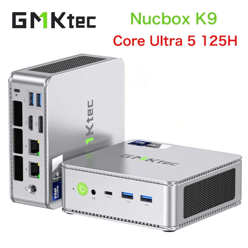 كمبيوتر صغير GMKtec K9 Intel Core Ultra 5 125H Windows11 DDR5 5600Mhz PCIe4.0 Nvme SSD WIFI6 BT5.2 كمبيوتر صغير لتقوم بها بنفسك كمبيوتر ألعاب