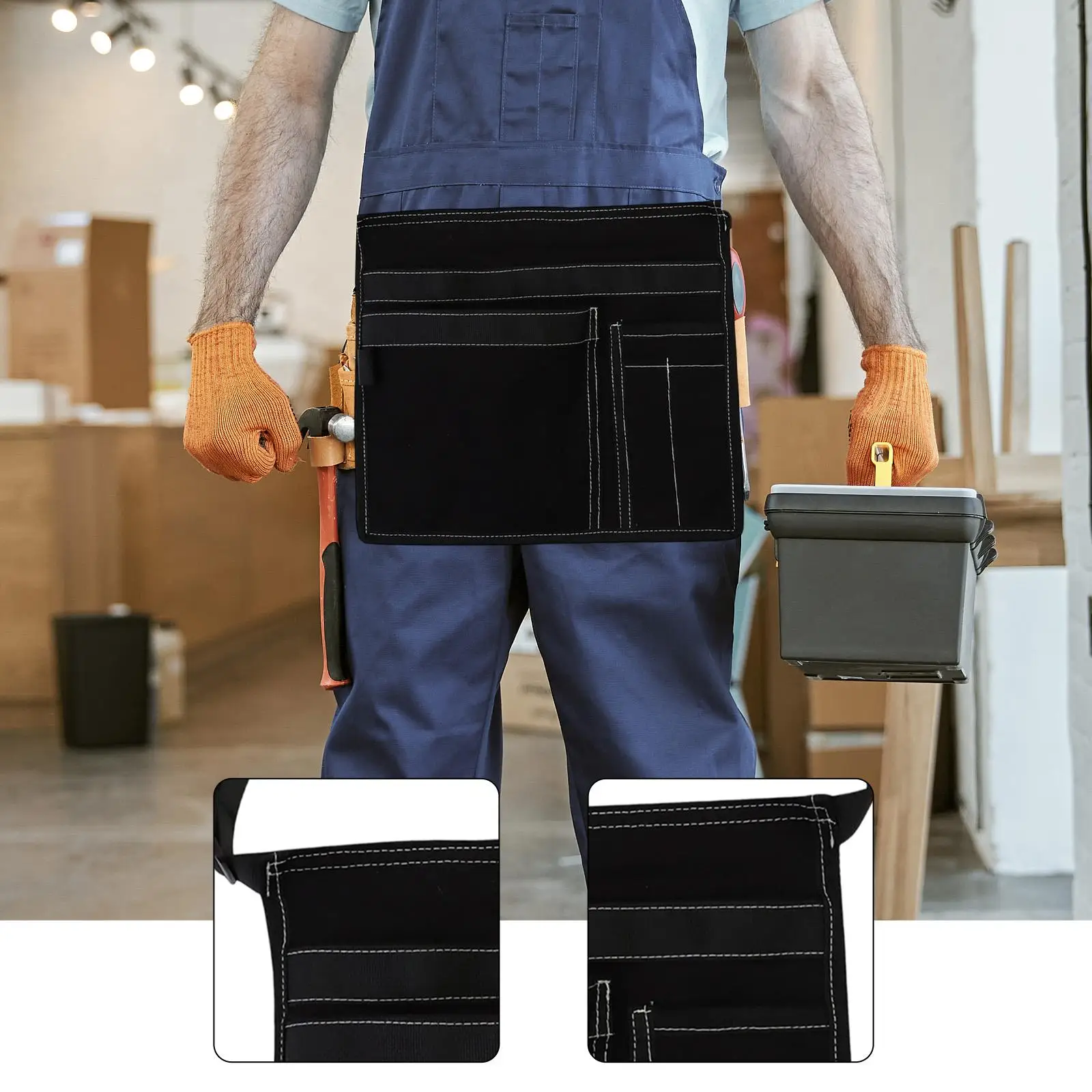 Tool Belt Apron Handy Organizer Waist Tool Bag with Multi Pocket Design for Gardening Construction and Maintenance