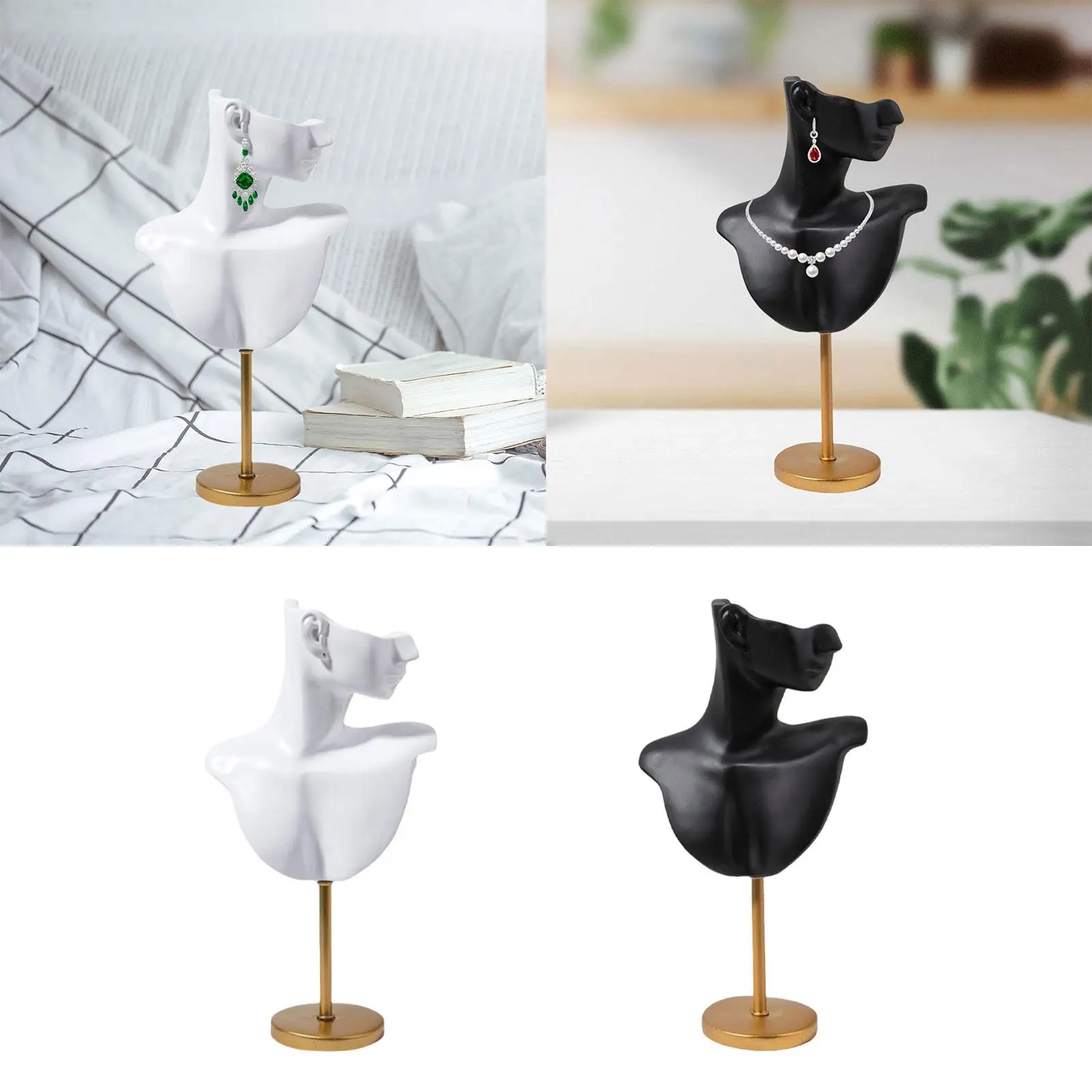 

Манекен, бюст, модель дисплея ювелирных изделий, элегантные серьги, кулон, цепочка, ожерелье, подставка, бутик, держатель для сережек для комода