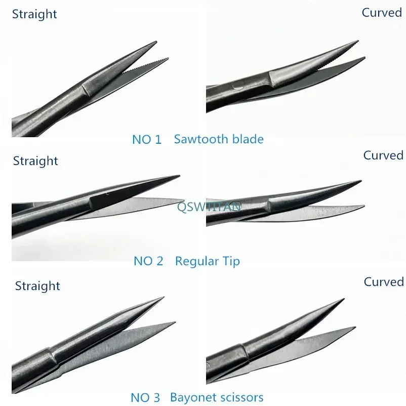 กรรไกรไมโครด้ามดำ กรรไกรผ่าตัดขนาดเล็ก เครื่องมือ 185 มม./260 มม. เครื่องมือผ่าตัดเปลือกตาสแตนเลส