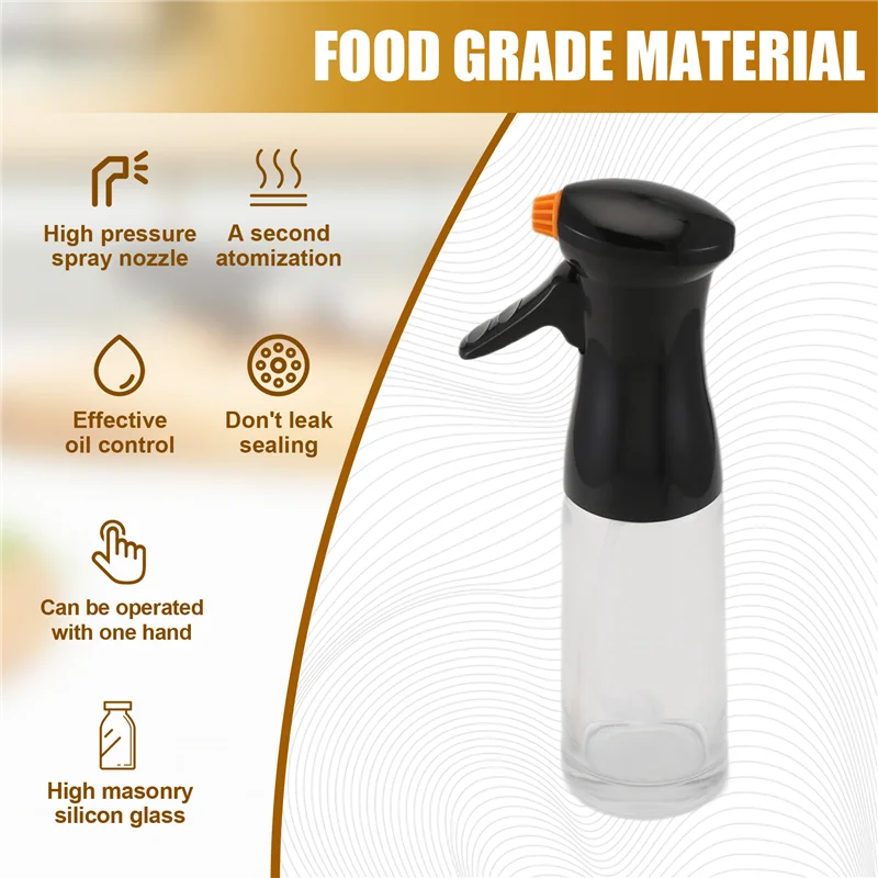 ABXF-오일 스프레이어 (요리용), 올리브 오일 스프레이어 미스터, 유리 오일 스프레이 병, 에어프라이어용 식품 등급 오일 스프레이저, 바베큐용