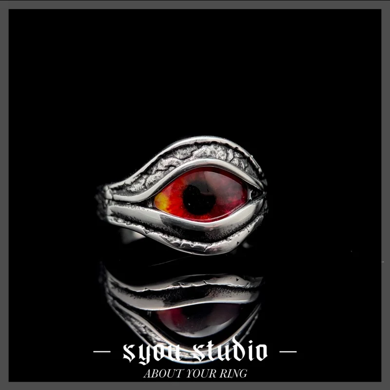 Classic Demon Eyes Rock Stainless Steel Ring Gift Women Gothic Punk Mens Unique Jewelry Party Women Couple Wholesale Fashion