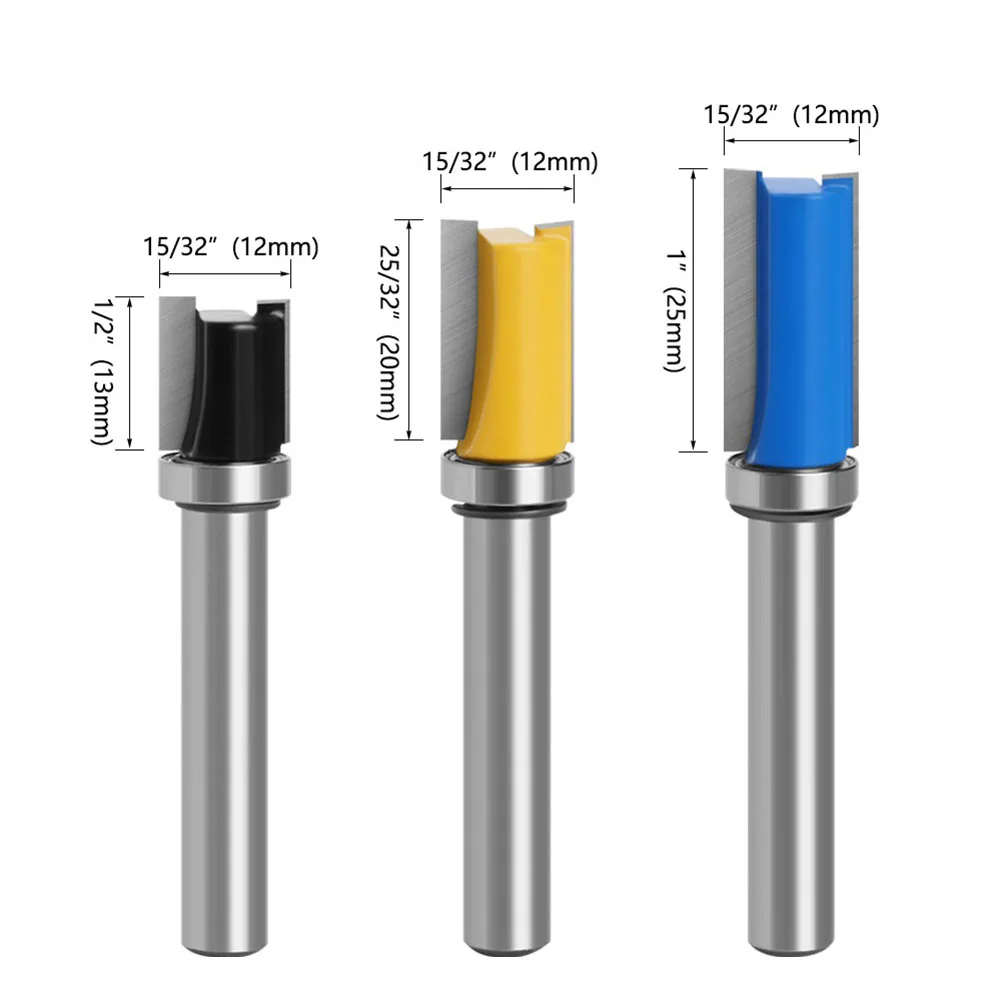 

1pc 8mm Shank Flush Trim Router Bit Pattern Bit Top Bottom Bearing Blade Template Wood Milling Cutter Carpenter