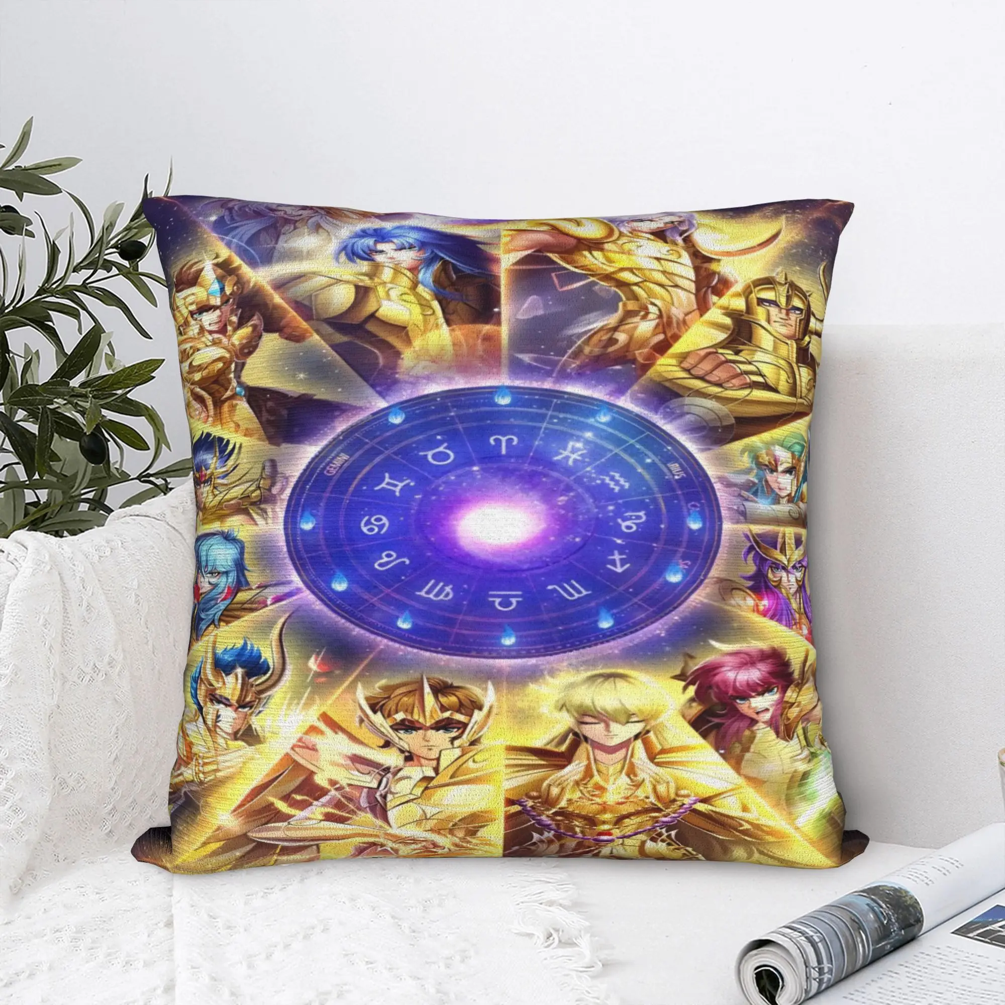 Pillow Cover Saint Seiya Gold Saint  Novelty Pillow Case For Sofa Bedroom Home Decor Pillowcases