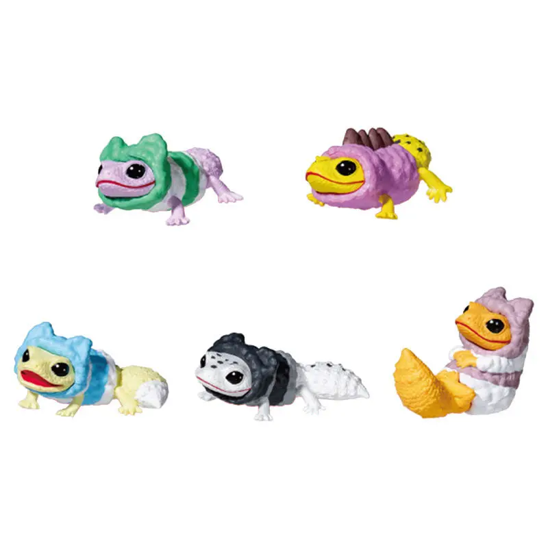 

Genuine YELLS Little Gecko Pajama Doll Capsule Toys Realistic Lizard Fat-tailed Gecko Miniature Pet Replica Figurine