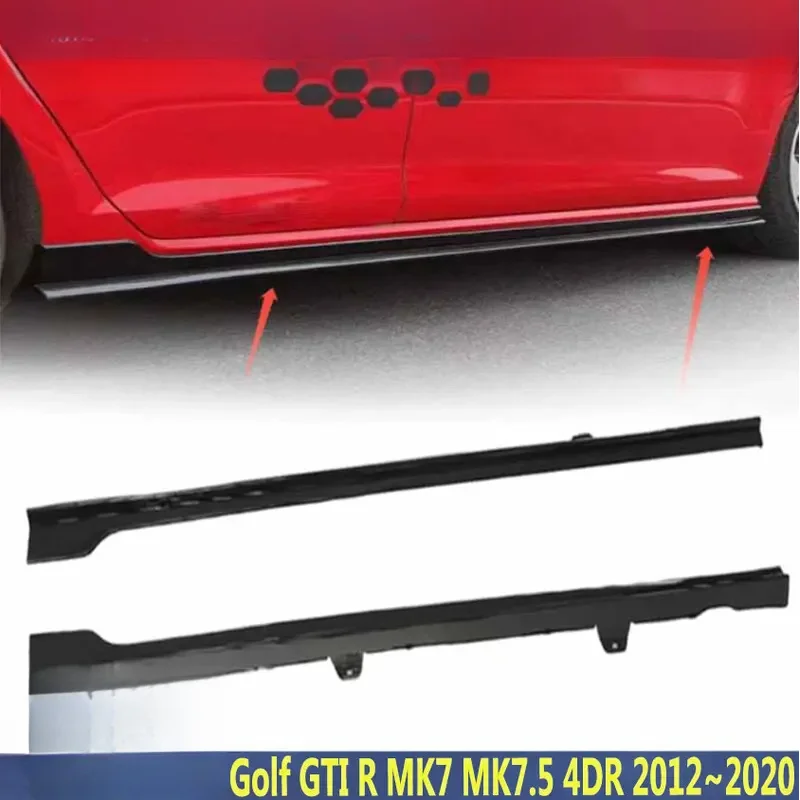 High Quality Gloss Black Side Skirt Extensions Exterior Replacement Tuning Sport for Golf 7 R-Line/GTI/R MK7/7.5 2012-2020