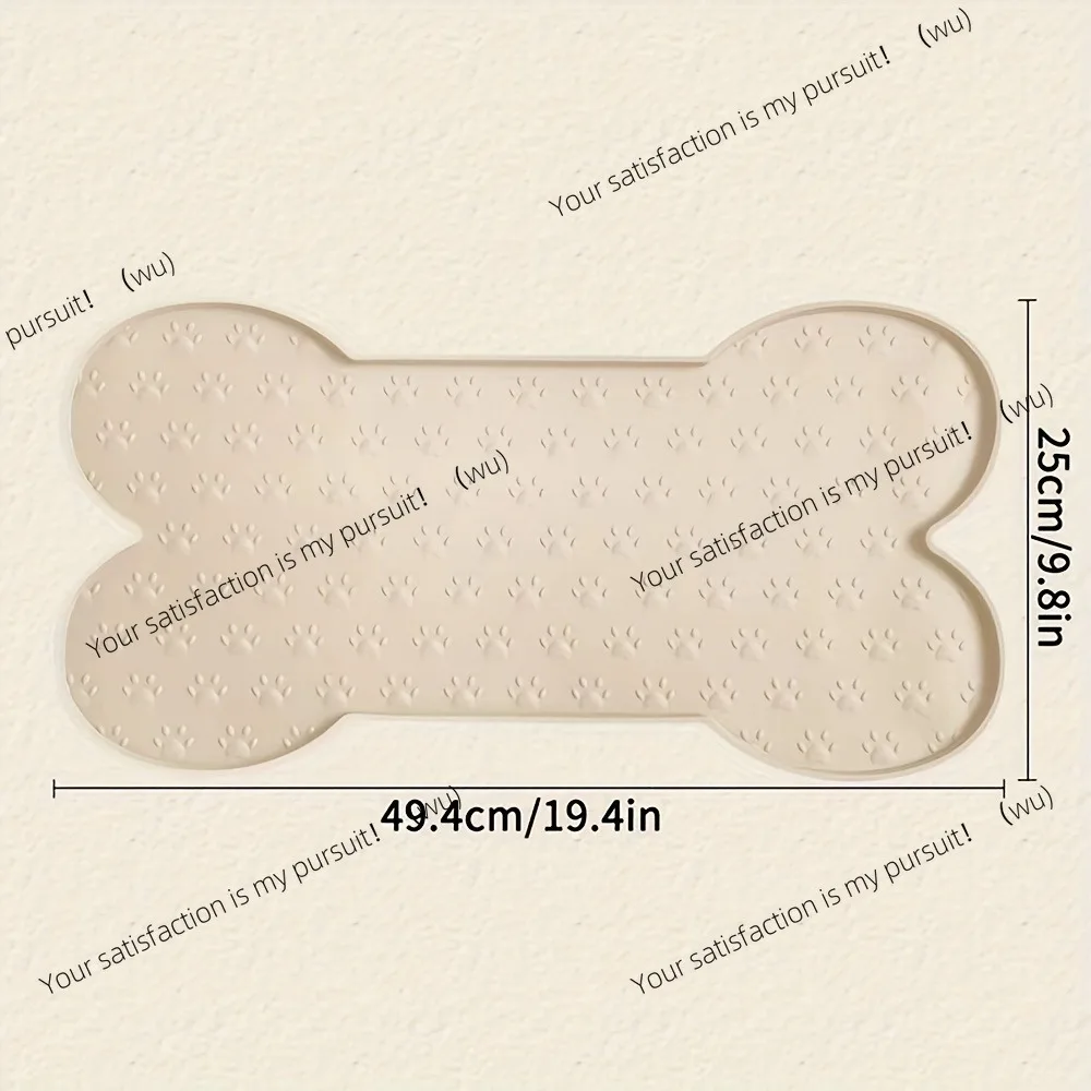 Winter non-slip washable, waterproof pet food pad with raised edge