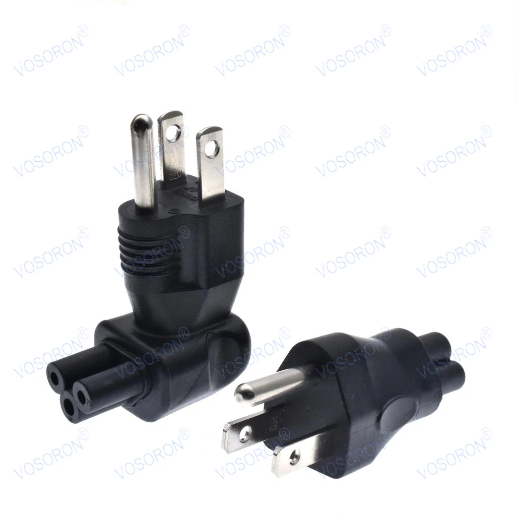 US NEMA 5-15P Male to IEC320 C5 Female Power Converter 10A 125V 3-Prong AC Power Adapter,for Laptops Power Charger Wall Sockets