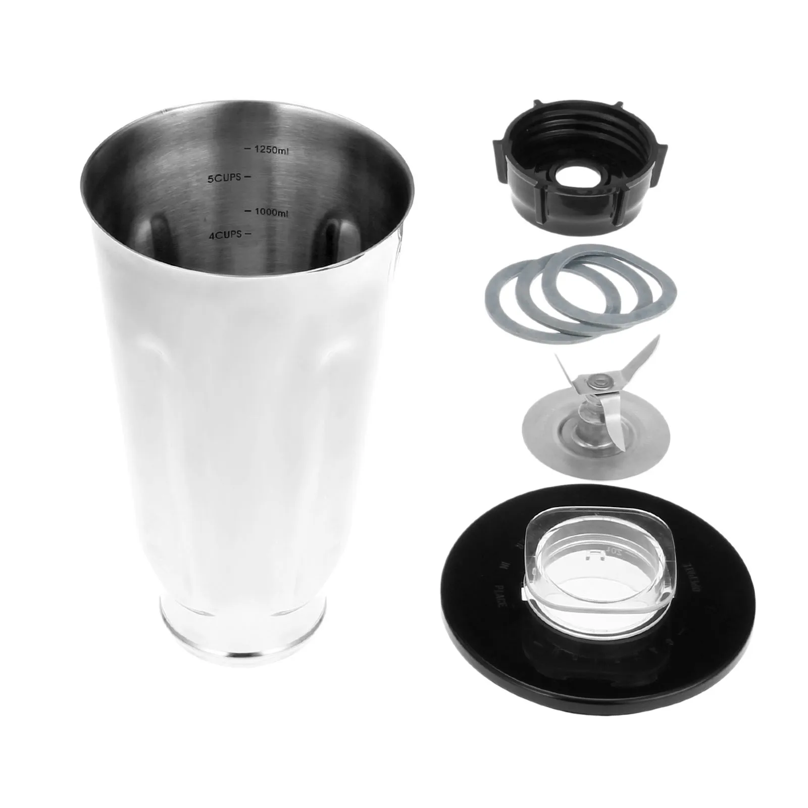 6pcs/kit 5 Cup Stainless Steel Blender Jar Lid/ice Crusher Blade/Base Bottom Screw Cap/Gasket Seal fit for Oster Blender Kitchen - view 6