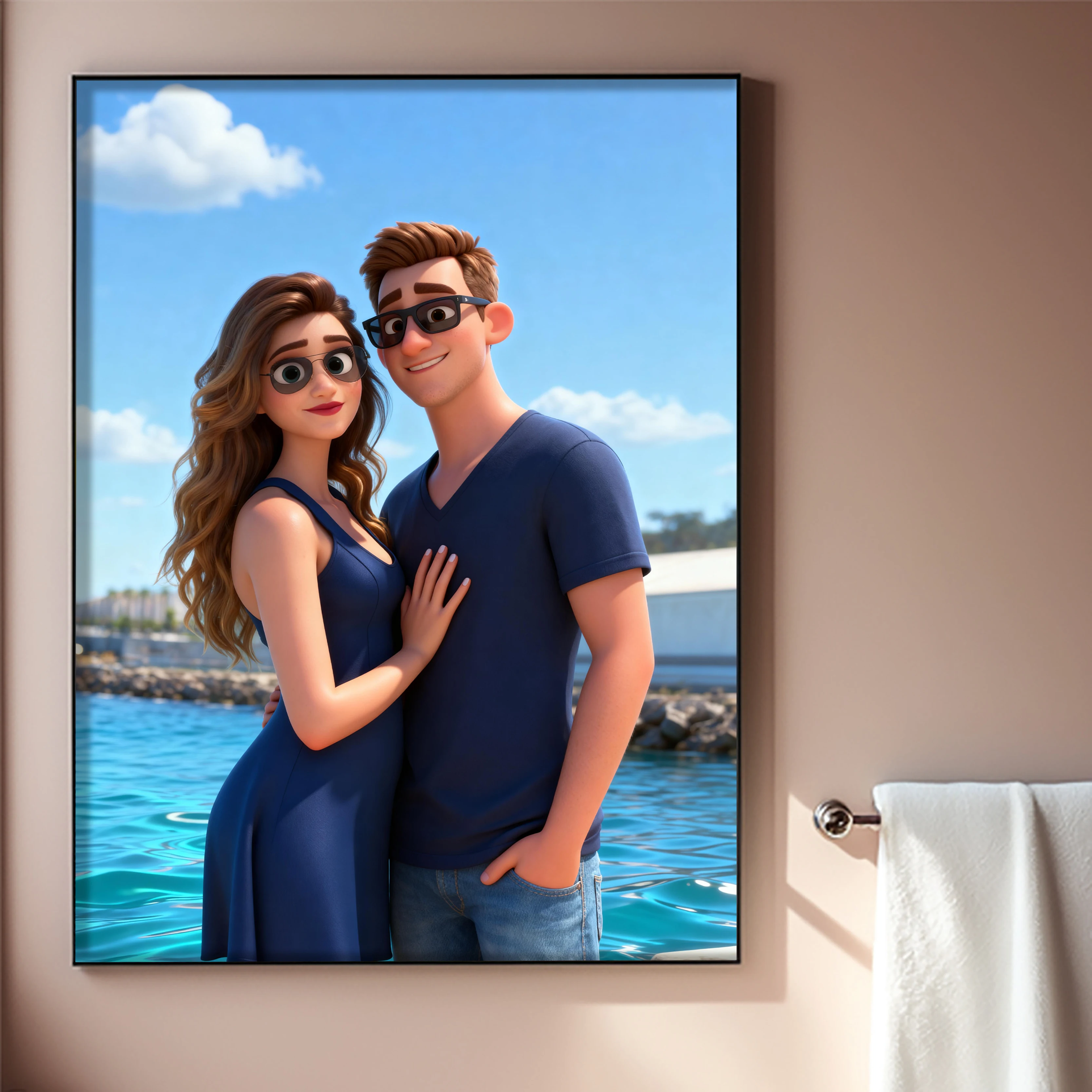 Cartoon Personalized Portrait Poster Customization Photo to Cartoon Conversion Friend, Family Frameless Canvas Art Home Decor