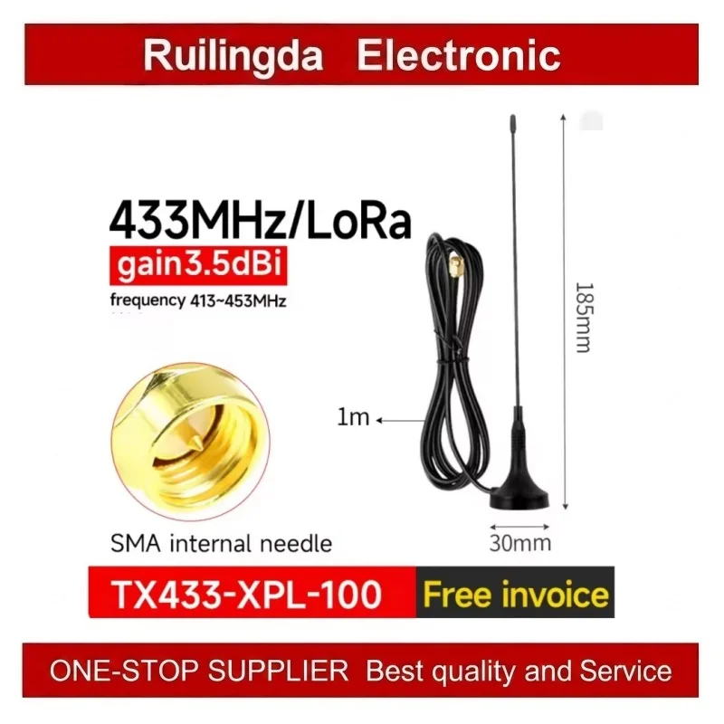 433MHzAntenna EBYTE TX433-XPL-100 TX433-XP-200 TX433-TB-300 TX433-XPH-300 SMA-J HighGain5dbi MagneticBase OmnidirectionalAntenna