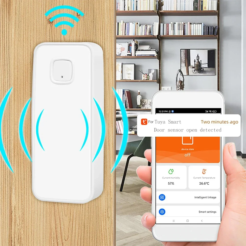 Für Tuya Für Smart Tür Magnet Alarm Erkennen Innentemperatur Und Luftfeuchtigkeit 2 In 1 Smart Sensor
