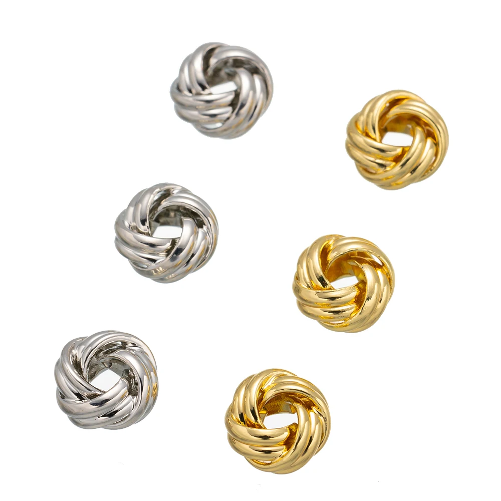 5/10Pcs 14K Golden Plated Brass Weave Round Spacer Beads For DIY Handmade Bracelets Necklaces Jewelry Accessories Wholesale