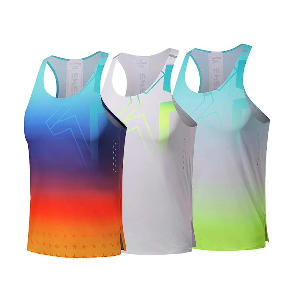 Men Tank Top Runnning Speed Singlet Fitness Shirt Mens Sleeveless Vest Athlete Track Field Singlet Customization