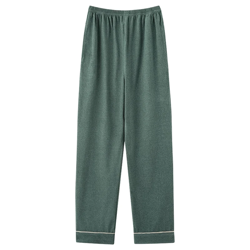 Men's Thin Fleece Long Trousers Solid Color Sleep Pants Mens Pajamas Pants Bottoms Sleepwear Pajama for Men Pijama Hombre L-4XL