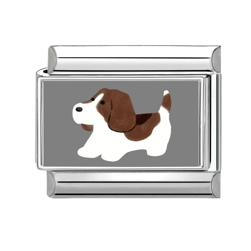 Großhandel Lustige Hunde- und Katzen-Tierfiguren Italienische Charm-Links Passend für 9mm Edelstahl Süße Mode Damen Armband Schmuck DIY Herstellung Geschenke – Detail 8