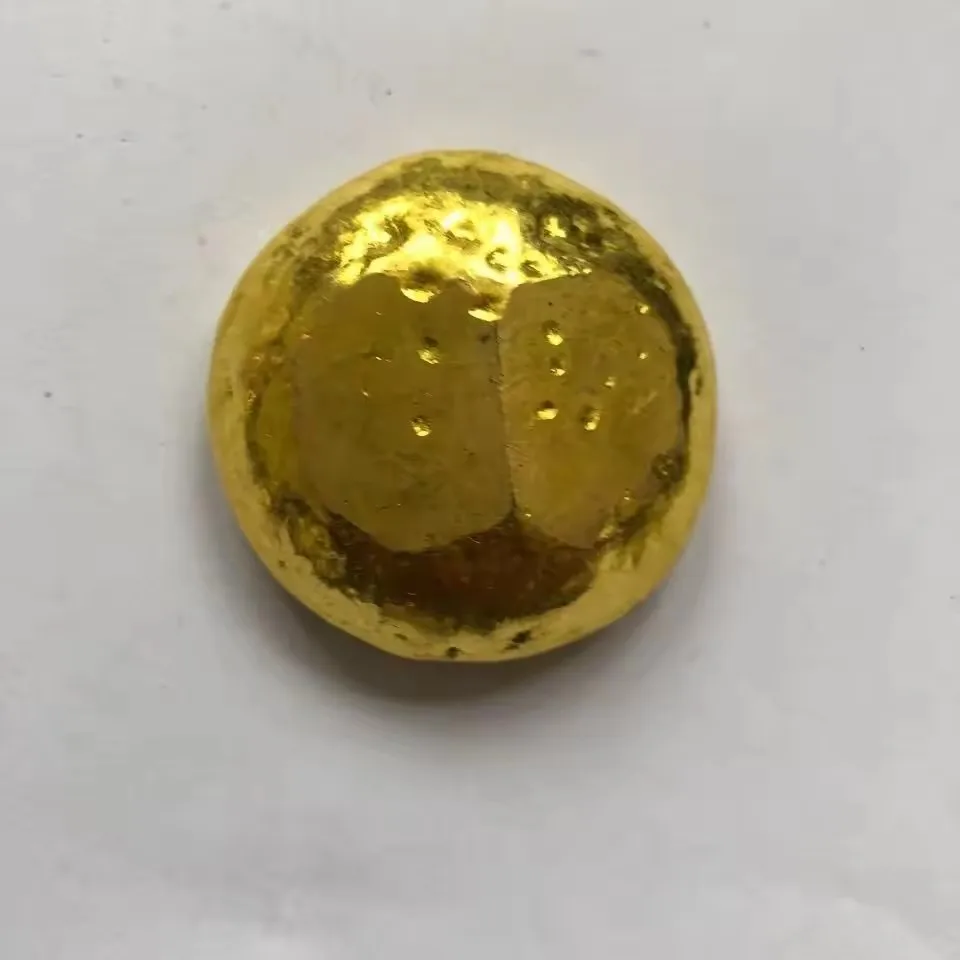 Qing Dynasty Full Gold, Small Gold Ingots, Gold Treasures, True Gold, Ancient Antique and Antique Collection, Brass Gilded Solid