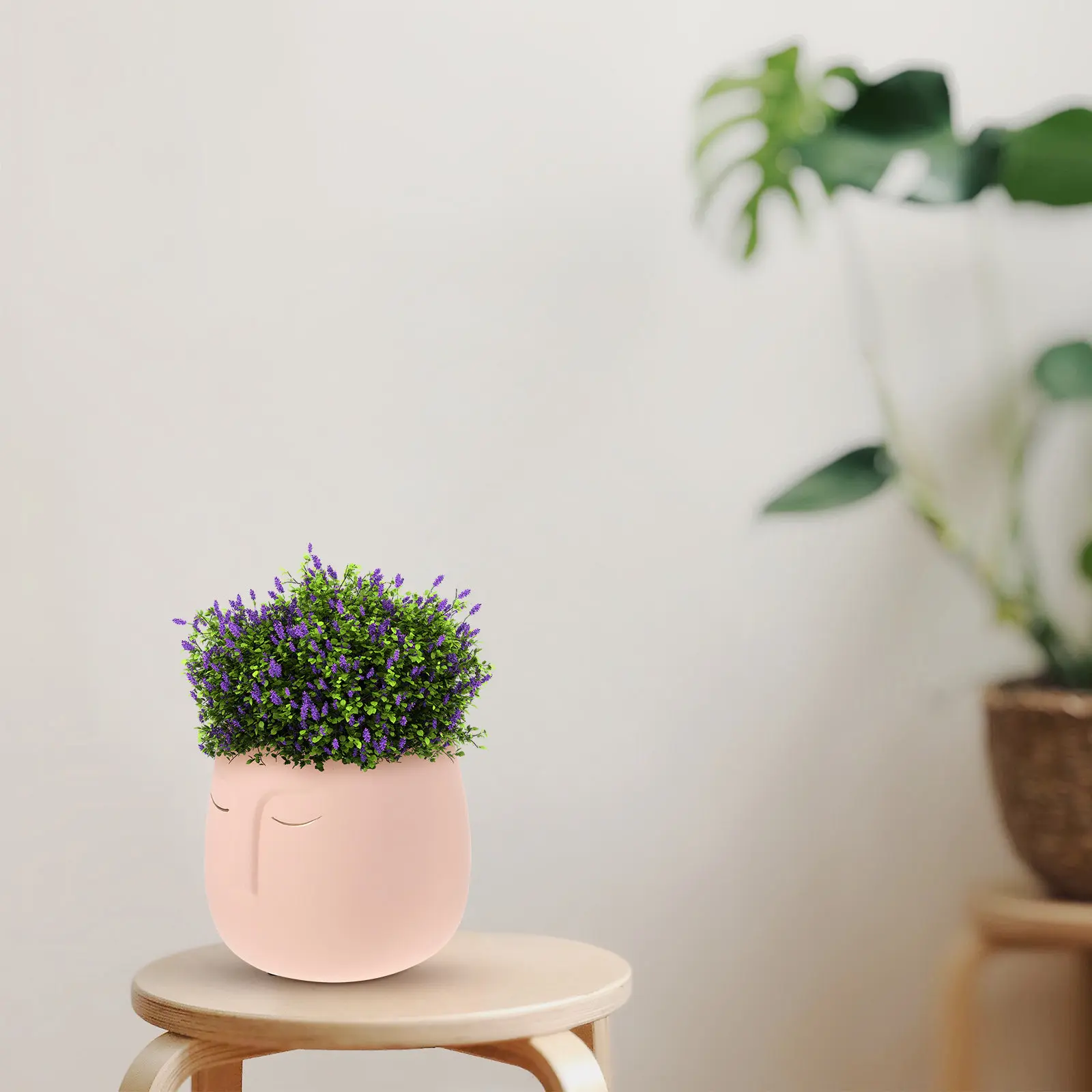 Simple Flowerpot Abstract Face Design Ceramic Succulent Plant Container Home Decoration Artistic Planter for Garden Desk Living