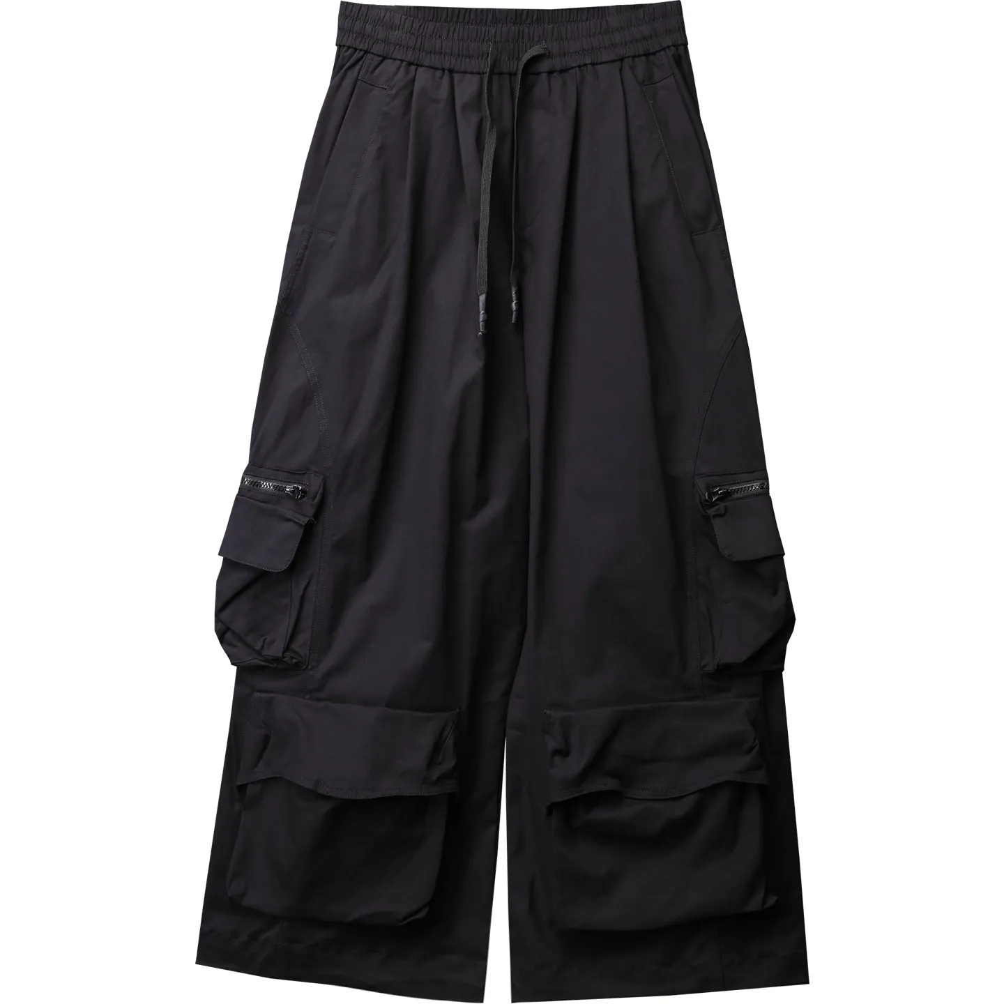 Wasteland Wind Washing Large Pocket High Street Hip Hop plus Size Wide Leg Pants Techwear Workwear Ruan Handsome Casual