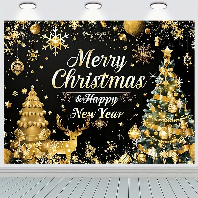 

Merry Christmas Wreath Window Glitter Photography Backdrop Happy New Year Background Family Holiday Party Decoration RR-37