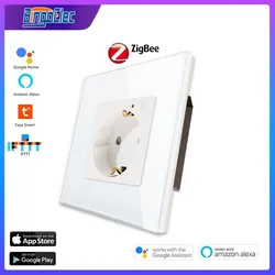 Bingoelec New ZigBee Wall Smart Power socket Plug funziona con Tuya Gateway Smart Life Alexa miglioramento domestico Standard ue Russia