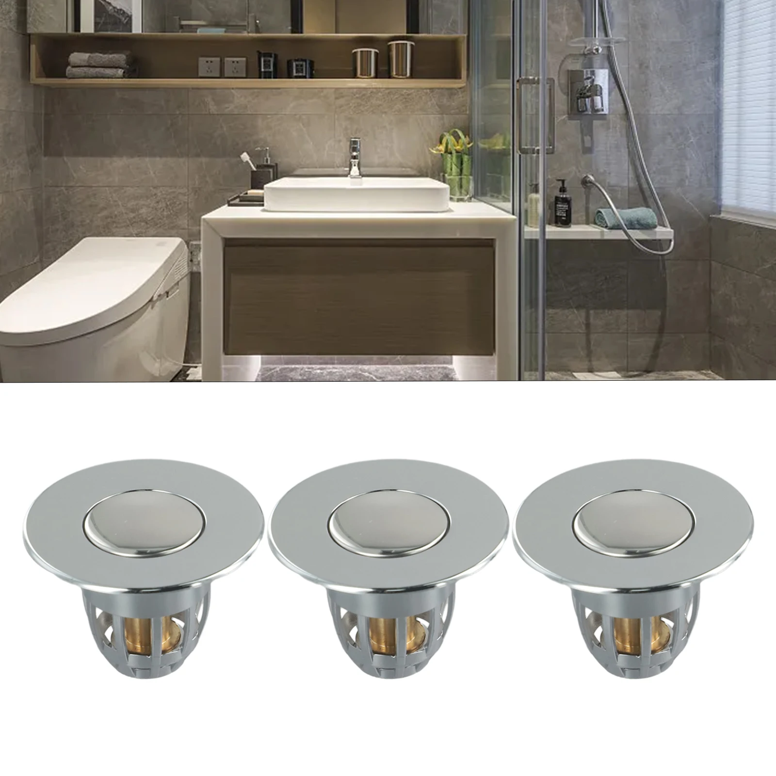 ////Drain Stopper Pop-Up /Bounce// Core Basin Drain /Filter Valve Hair Catcher Shower Sink Strainer Bath Stopper// Bathroom