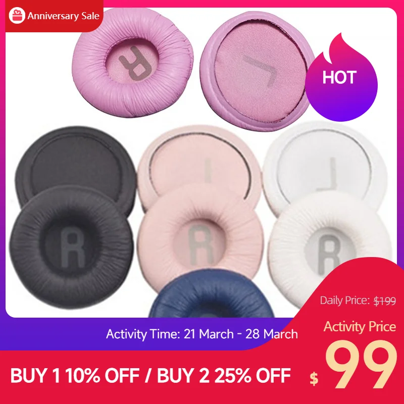 متعدد الألوان 1 زوج استبدال رغوة بطانة للأذن وسادة غطاء الوسادة ل JBL Tune600 T450 T450BT T500BT سماعة 70 مللي متر وسادات الأذن