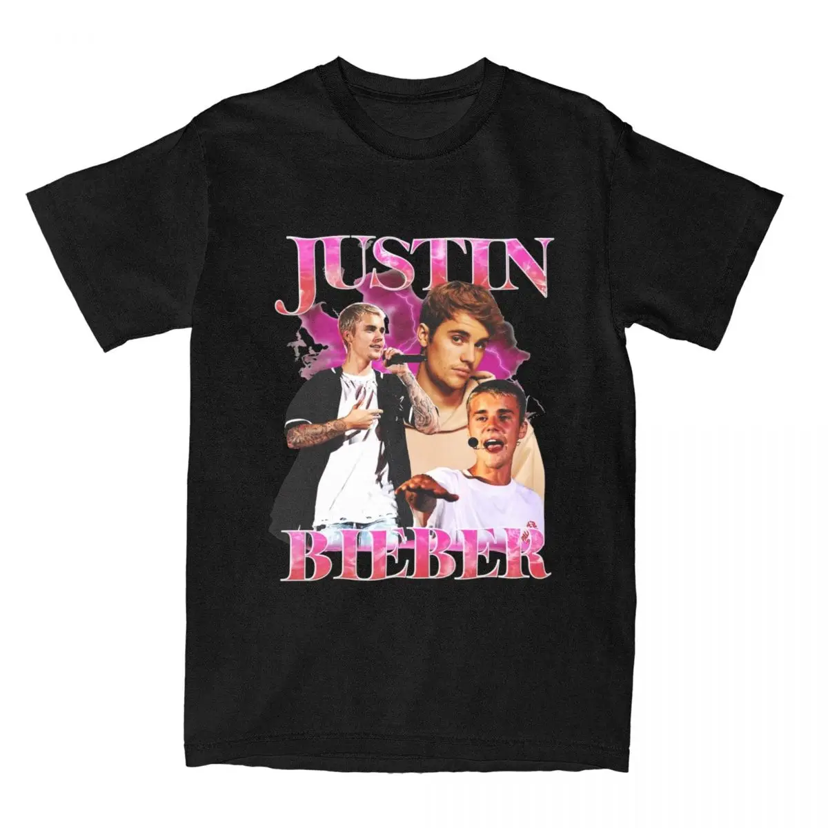 Justins Biebers T-Shirt Men Crazy Pure Cotton Tees Crew Neck Short Sleeve T Shirt Summer Clothing