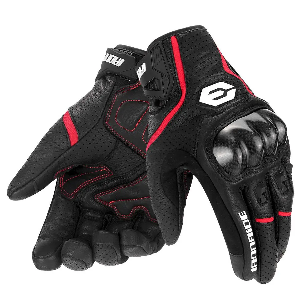 

Summer Breathable Leather Motorcycle Gloves CE Men's Retro Moto Gloves Touch Screen Carbon Motorbike Motocross Riding Gloves