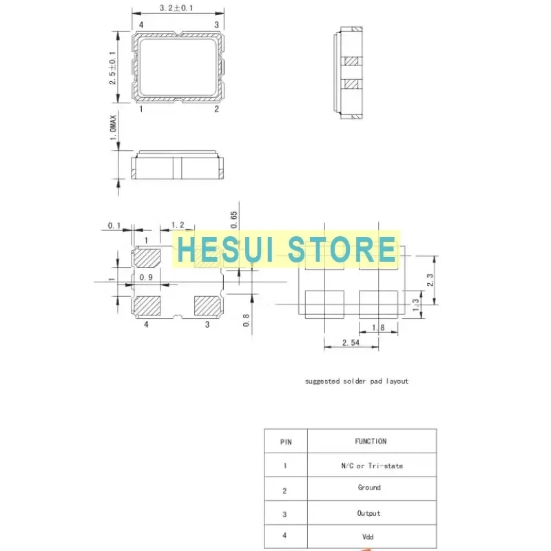1/5/10pcs OSC active 3225 28.636MHZ crystal S3D28.636363B20F30T