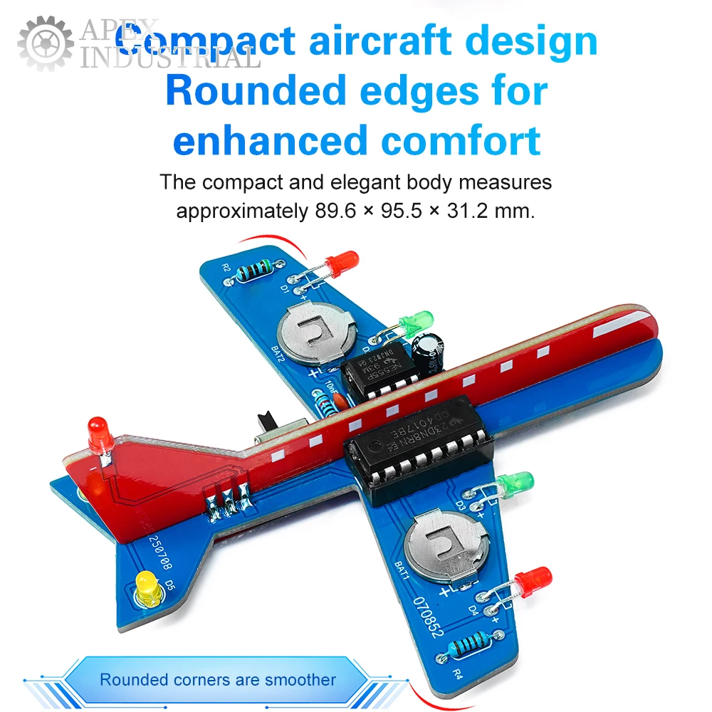 طائرة إلكترونية صغيرة Led تدفق الضوء الإلكترونية لتقوم بها بنفسك عدة فلاش الدائرة لعبة صغيرة لحام ممارسة متعة إنتاج فضفاض الاسمية