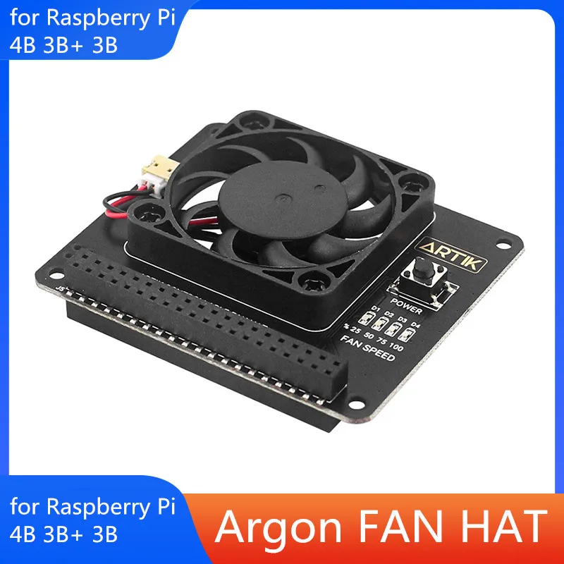 

Argon FAN HAT for Raspberry Pi 4B 3B+ 3B Temperature Control Fan with Function Power Button support Argon NEO Case for Pi 4B