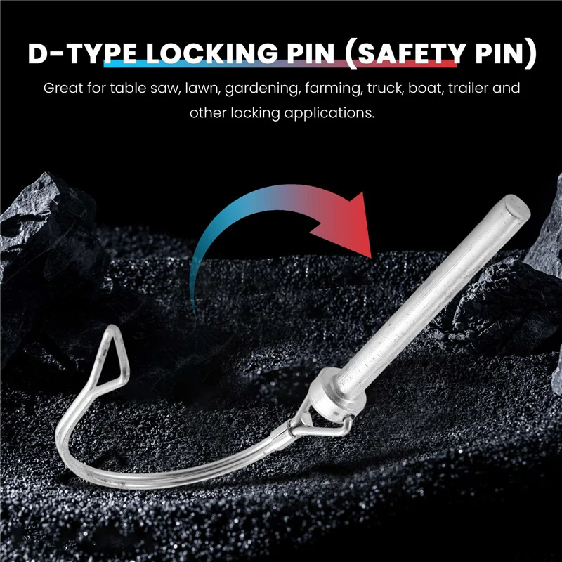

10Pcs Wire Lock Pin, 5/16 Inch Shaft Locking Pin Hitch Pin With Round Arch Wire Retainer For Farm Trailers Lawn Garden