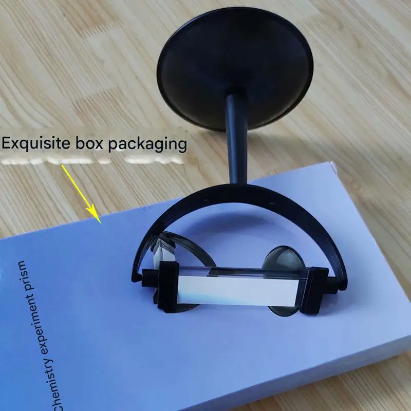 Kristalloptisches dreieckiges Prisma, Physik-Labor-Lehrinstrument, 25 x 25 x 80 mm, mit Ständer, hochwertiges Prisma für optische Experimente