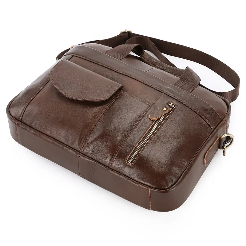 Imagem -02 - Bolsa Mensageiro de Couro Genuíno para Homens Bolsa de Ombro Vintage Bolsas Casuais Masculinas Bolsa de Couro Tiracolo 2023