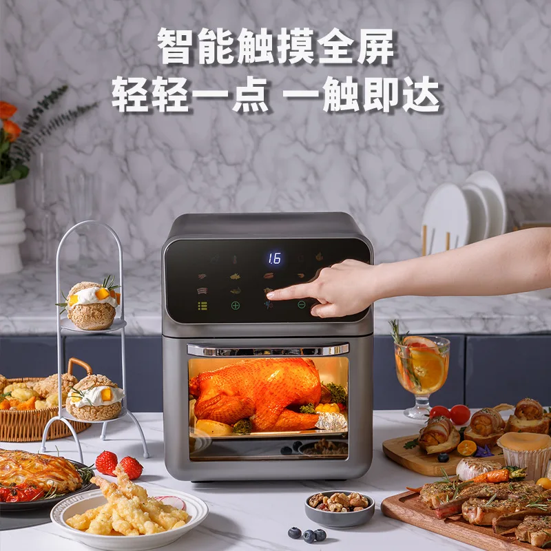 Oil-free Air Fryer with Viewing Window, Multi-layered Flip Cover Toaster Oven, Intelligent Home Electric Fryer