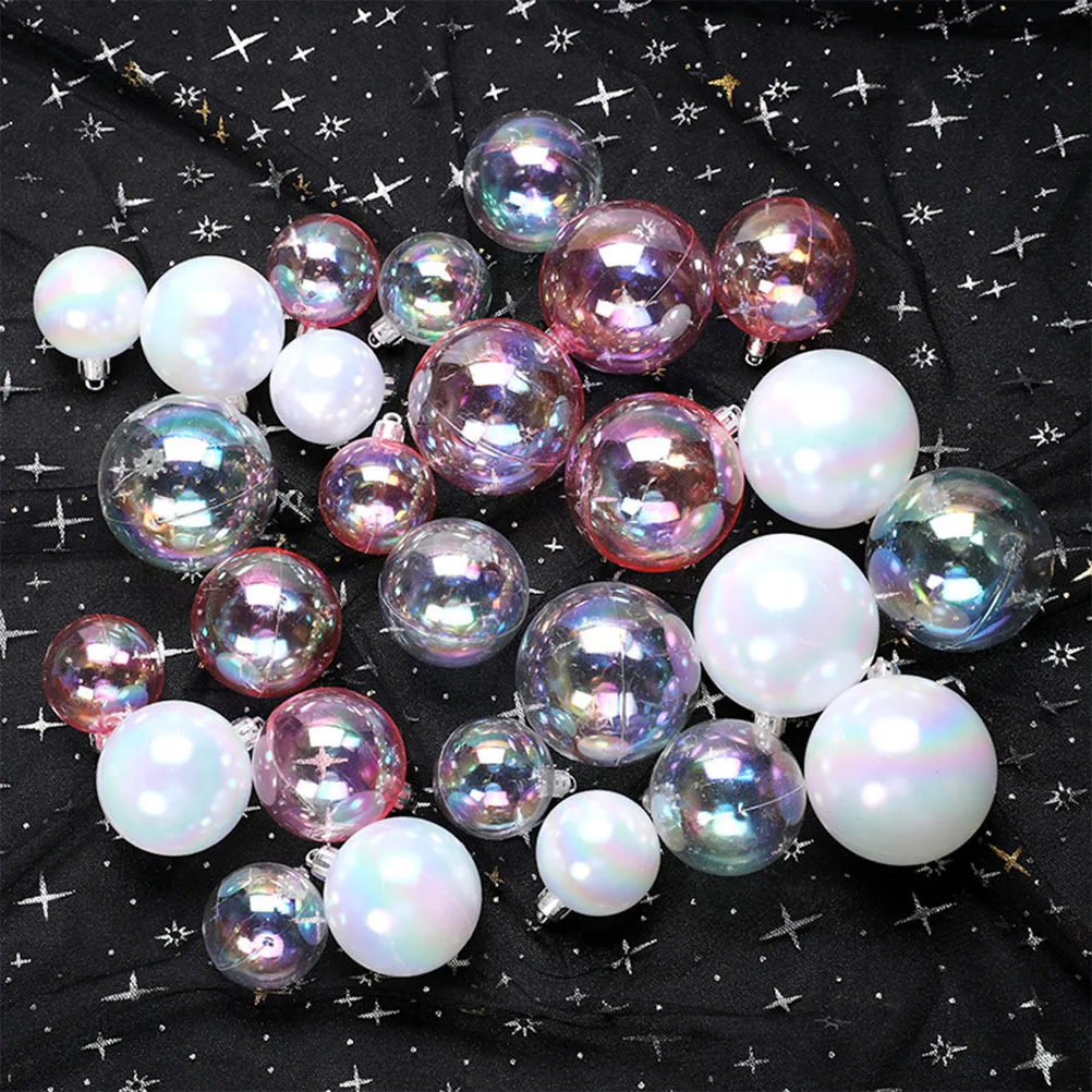 

12Pcs Cake Decoration Hanging Balls Plastic Painted Ornaments Lightweight Christmas Tree Hanging Ball Decor Party Props