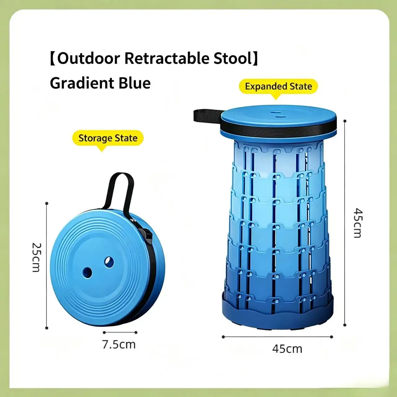 Mini Rainbow Mountain Outdoor Camping Supplies Sturdy Portable Telescopic Stool Multifunctional Plastic Folding Chair view 3