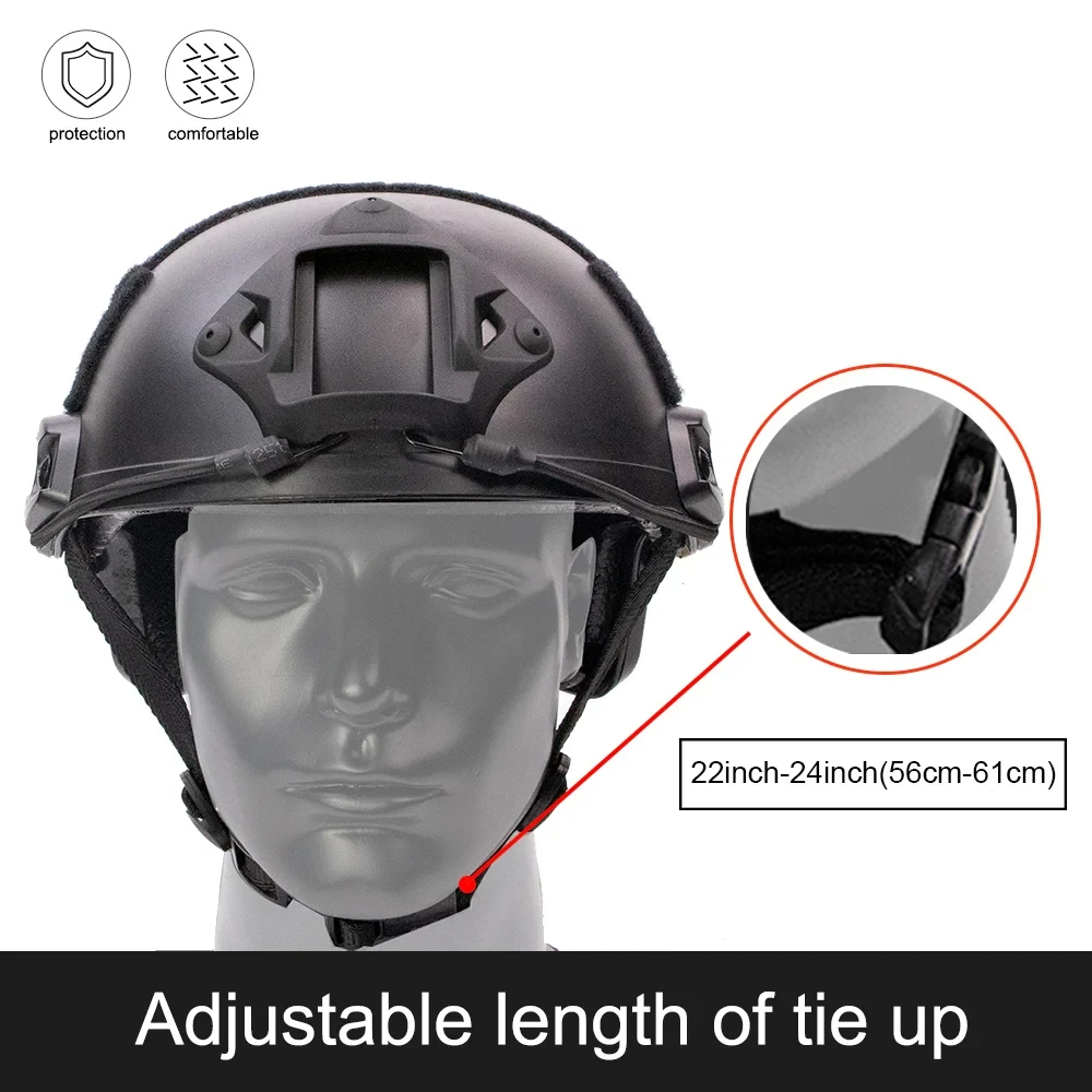 BOOIU Airsoft Fast MH Tactical Helmets Style Simple Quick Version Protective Gear for Outdoor Sports Paintball Games