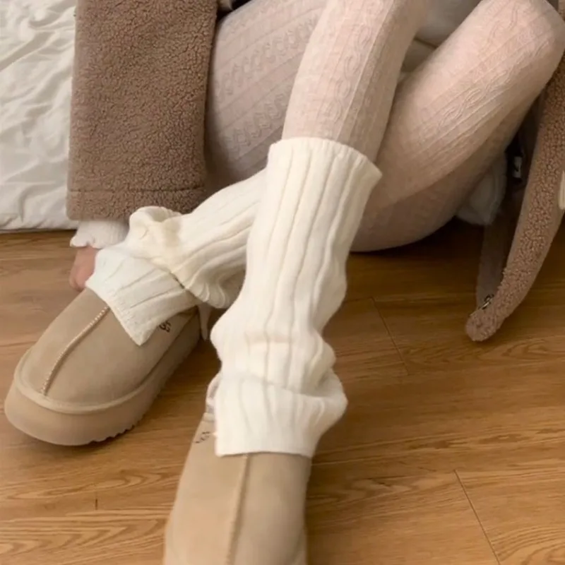 الخريف الشتاء محبوك الدافئة تدفئة الساق غطاء للقدم الدافئة منتصف العجل الجوارب لوليتا الحلو الفتيات جوارب السيقان النساء جوارب الراحة المنزلية #6