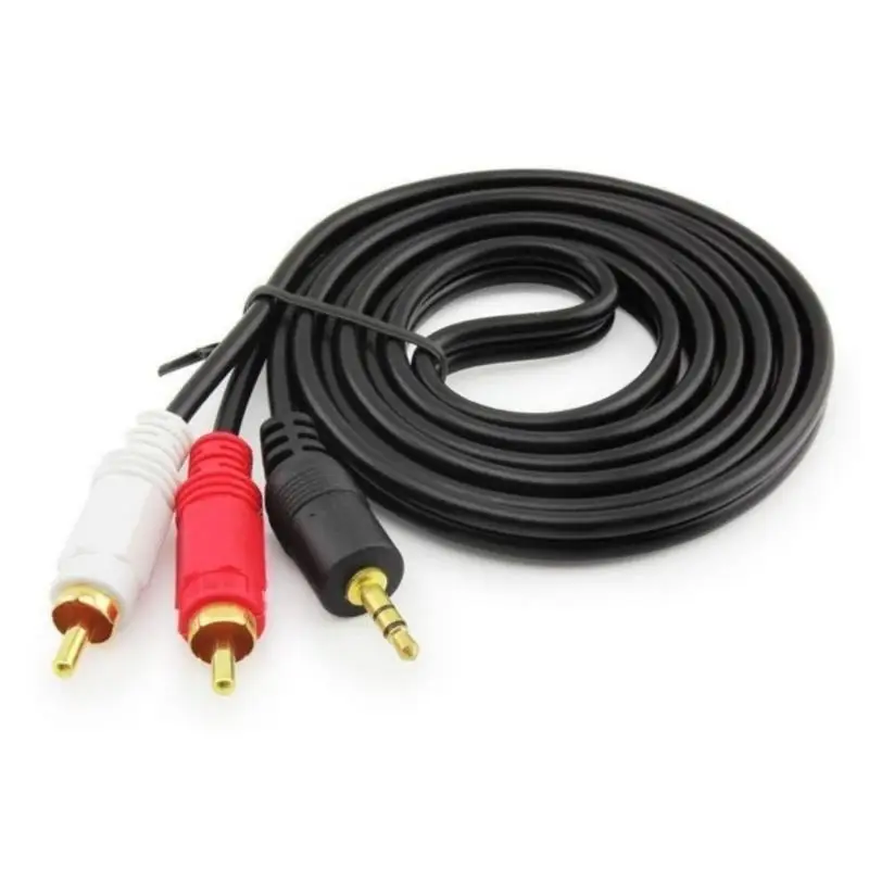 R53C 2RCA to 3.5mm AUXs Cable, 3.5mm 1/8 to 2RCA Male Headphone Adapter Y Splitter Stereo Sound Cord for Tablets