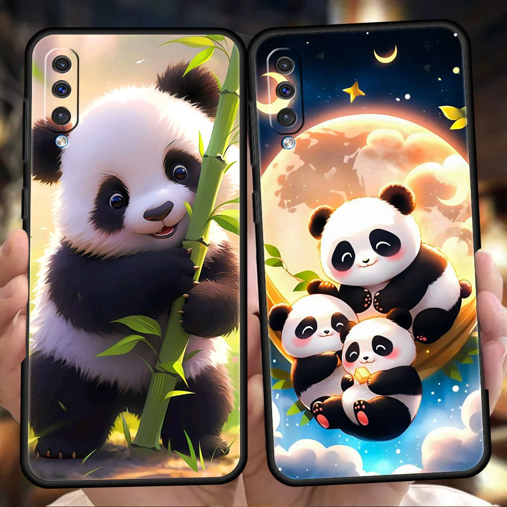 Cartoon Lovely Panda Phone Case for Samsung Galaxy A24 A13 A53 A73 A33 A22 A12 A03 A05 A70 A50 A10 A20 5G Silicone Cover Shell