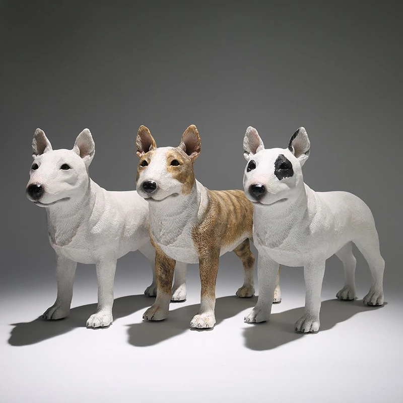 

1/6 Scale Soldier Bull Terrie Dog Standing Posture Simulated Dog Model for 12inch Action Figures Creative Gifts Office Ornament