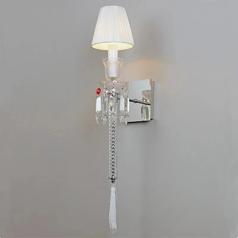 

Luxury Crystal Wall Lamp European Style Villa Bedroom Living Room Dining Room Mirror Sconces Lights Crystal Wall Lamp