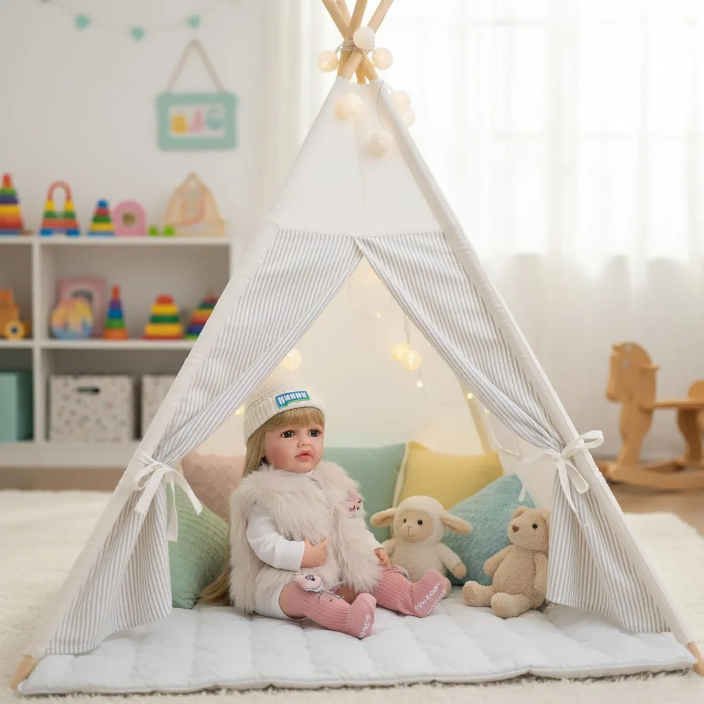 Cloveray 22 بوصة الأصلي الكلاسيكي كامل الجسم الفينيل واقعية تولد من جديد دمية طفل سوبر لطيف دمية من الفينيل اليدوية لعبة طفل هدية عيد الميلاد #5